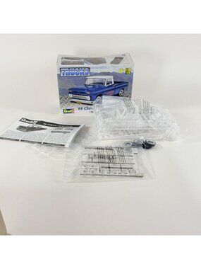 Revell 66 Chevy Fleetside Pickup Truck Model Kit 1:25 Scale Plastic Parts